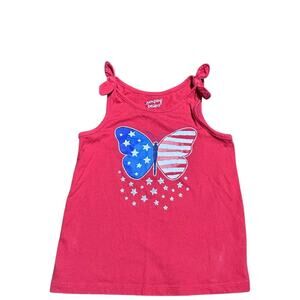 Jumping Bean Bow Shoulder Tank Top Patriotic butterfly girls size 5